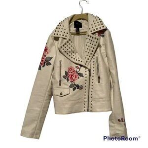 Forever 21 Premium Label Rose Rhinestone Jacket Small